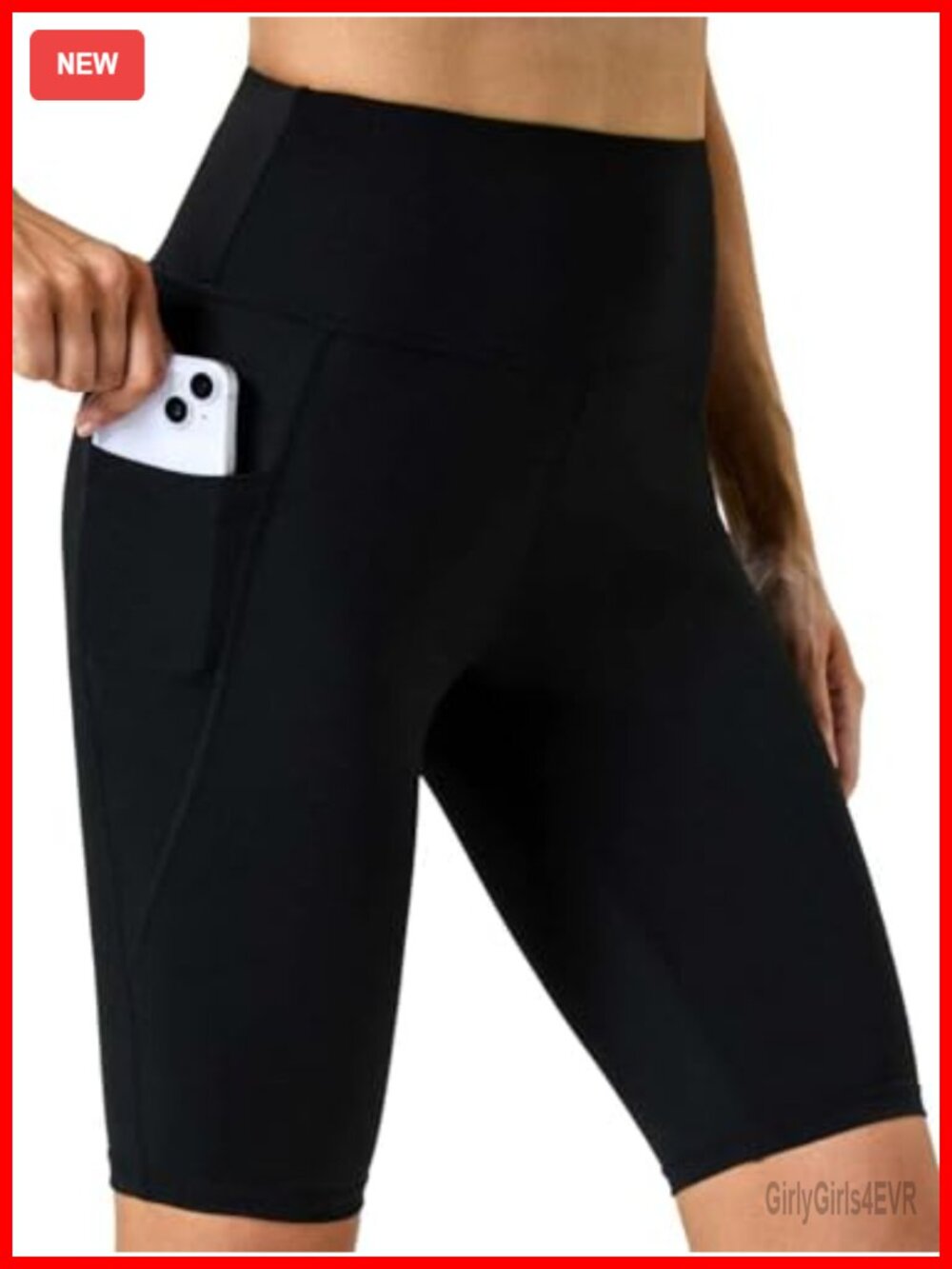 11" High Waist Biker Shorts with Pockets Tummy Control Yoga Running Gym